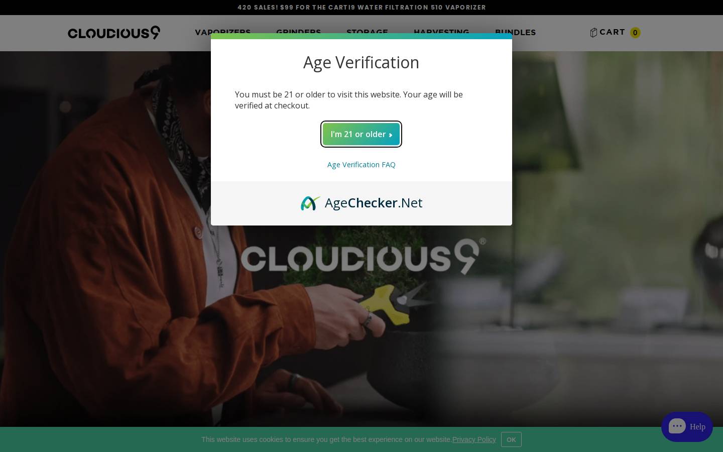 Cloudious 9 homepage screenshot