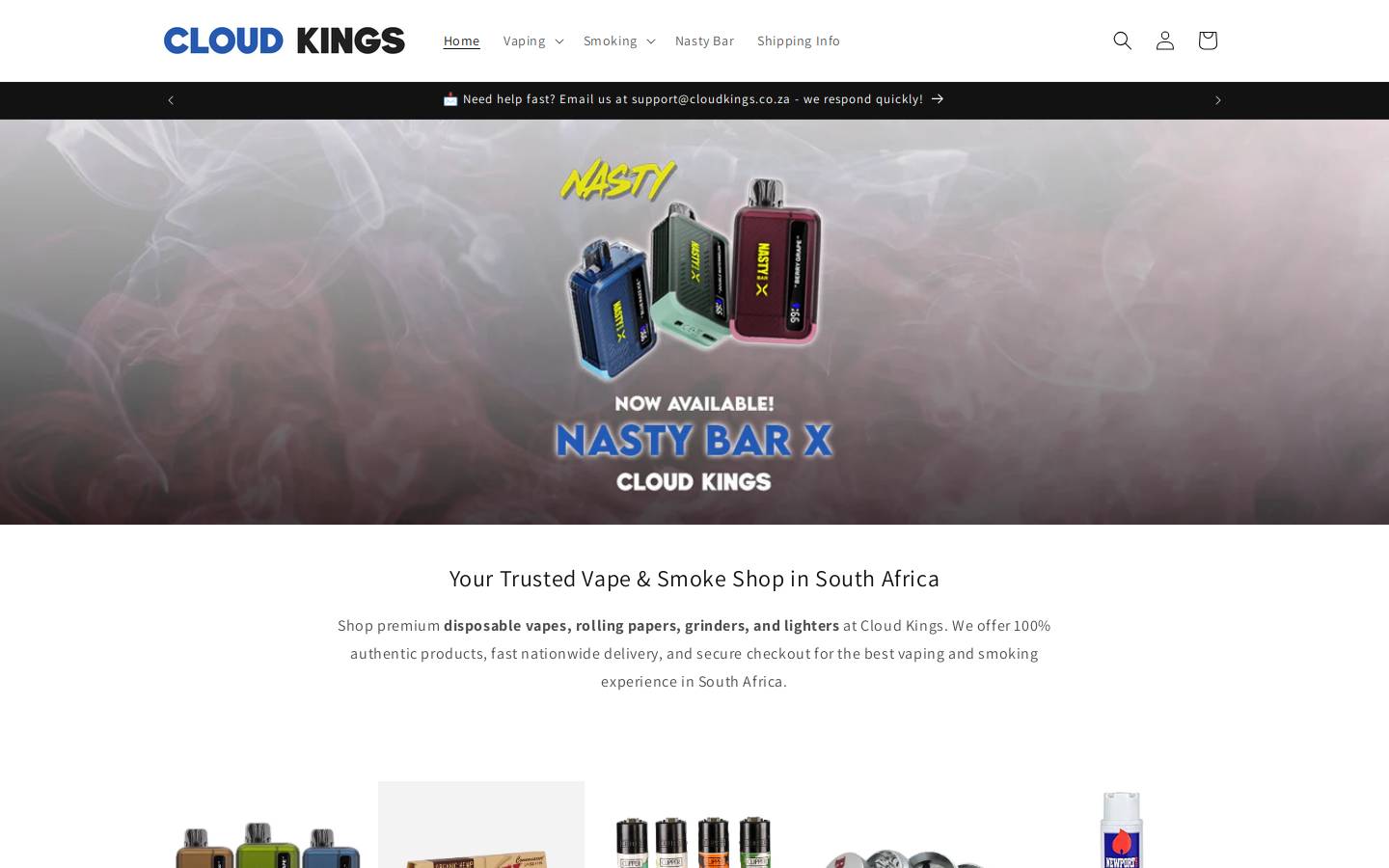 cloudkings.co.za homepage screenshot