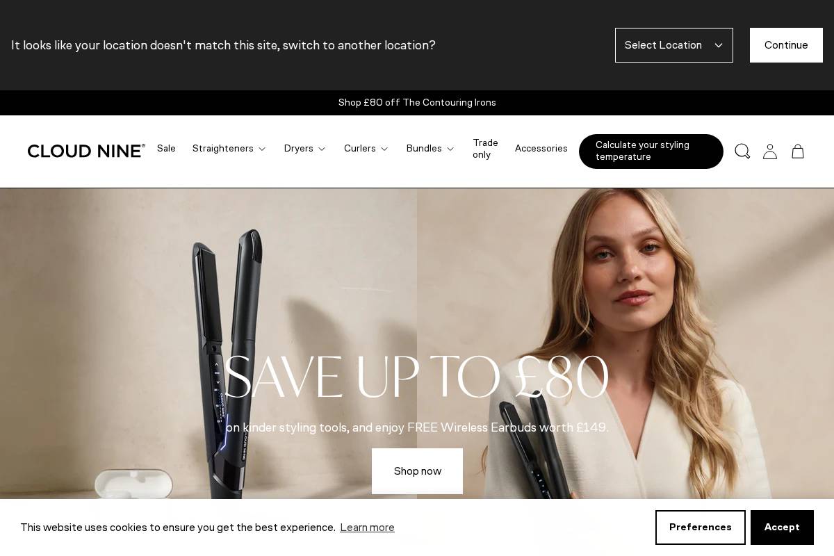 Cloud Nine homepage screenshot