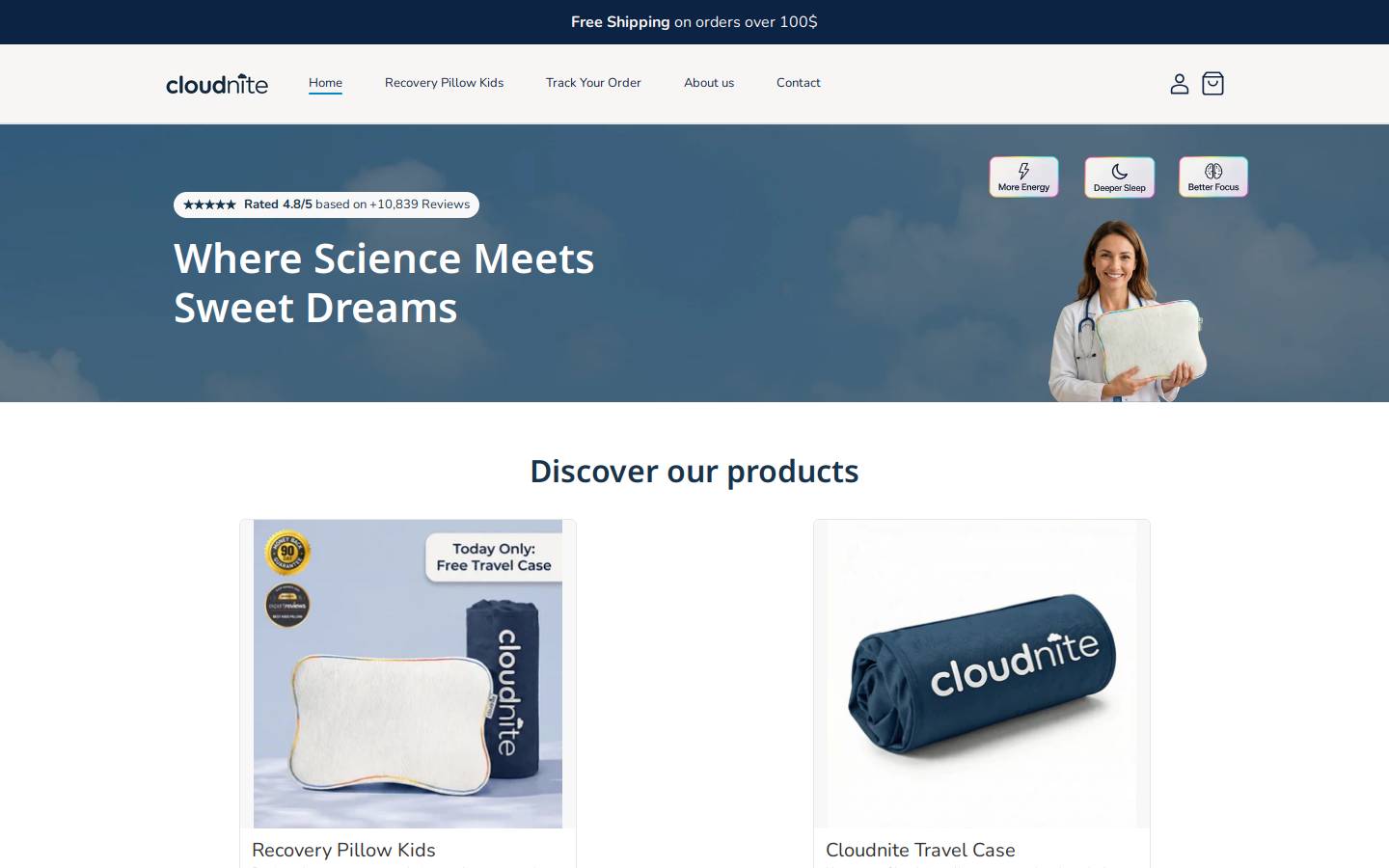 Cloudnite homepage screenshot