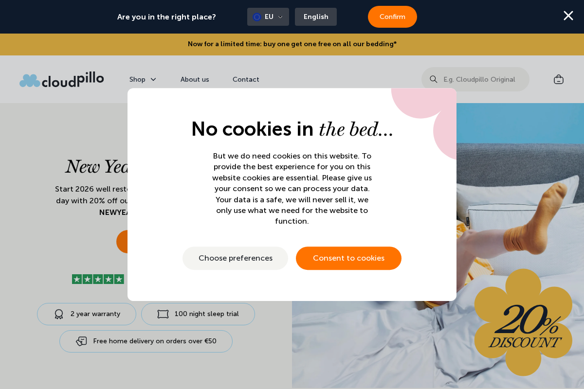 Cloudpillo homepage screenshot