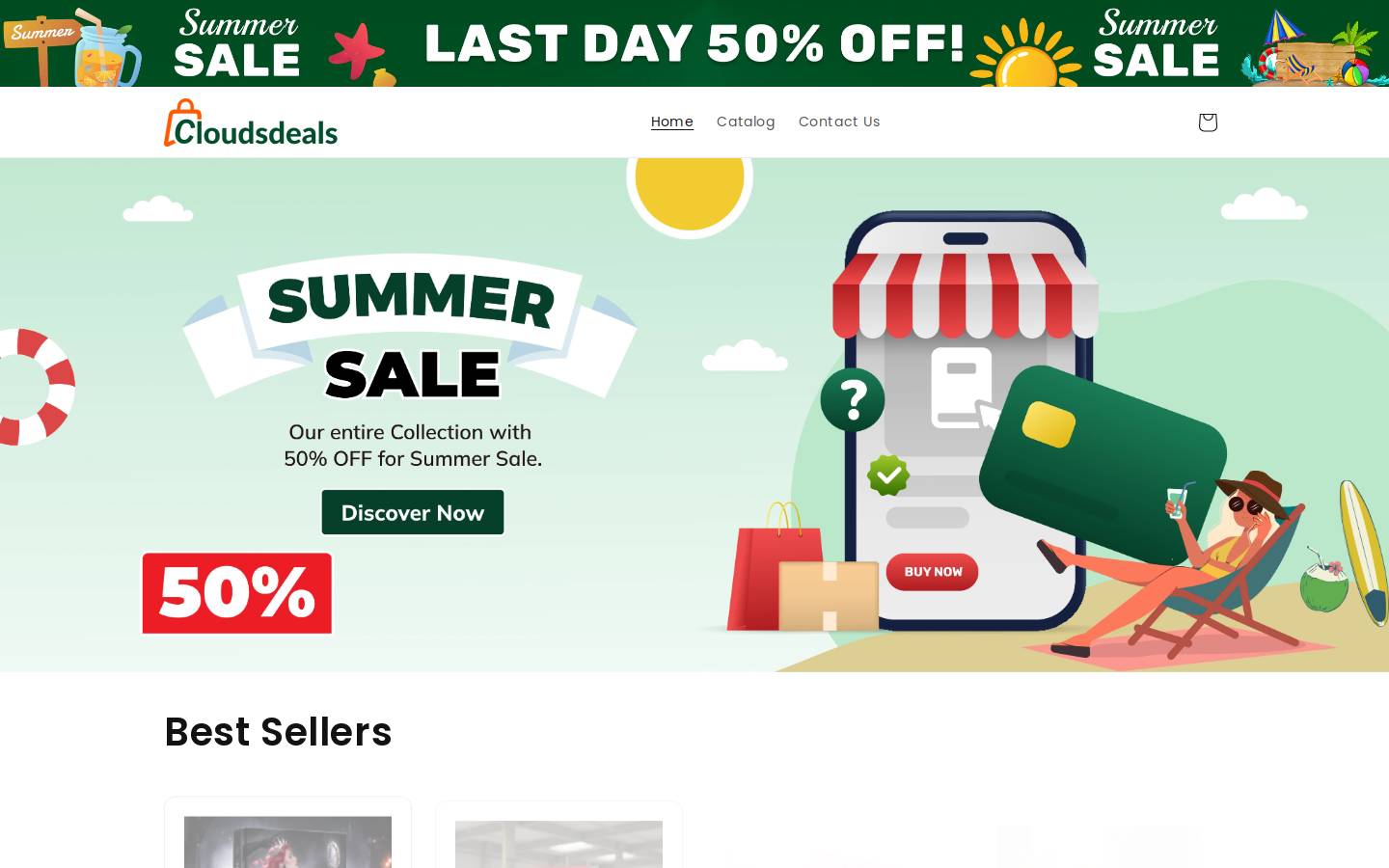 Cloudsdeals homepage screenshot