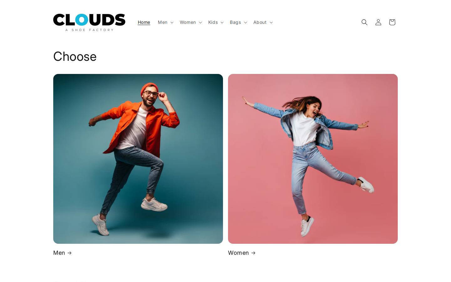 cloudshoefactory.com homepage screenshot
