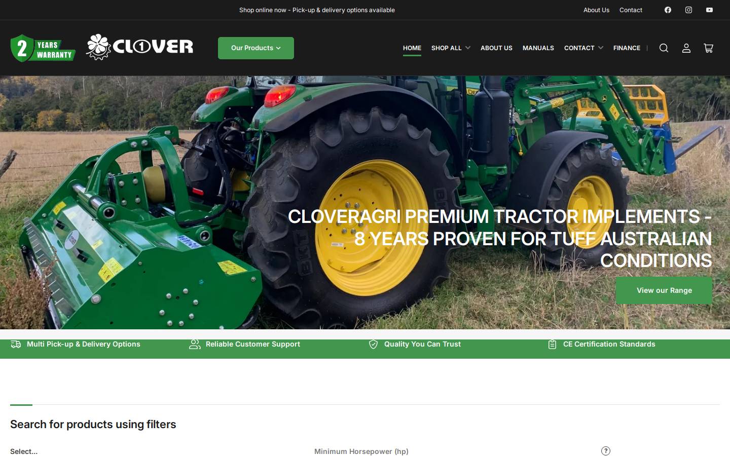 cloveragri.com.au homepage screenshot