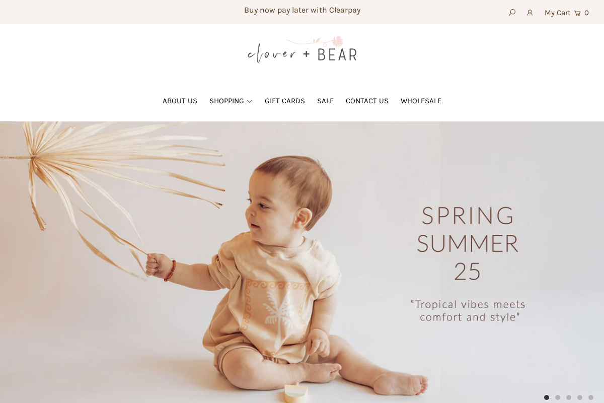 cloverandbear.com homepage screenshot