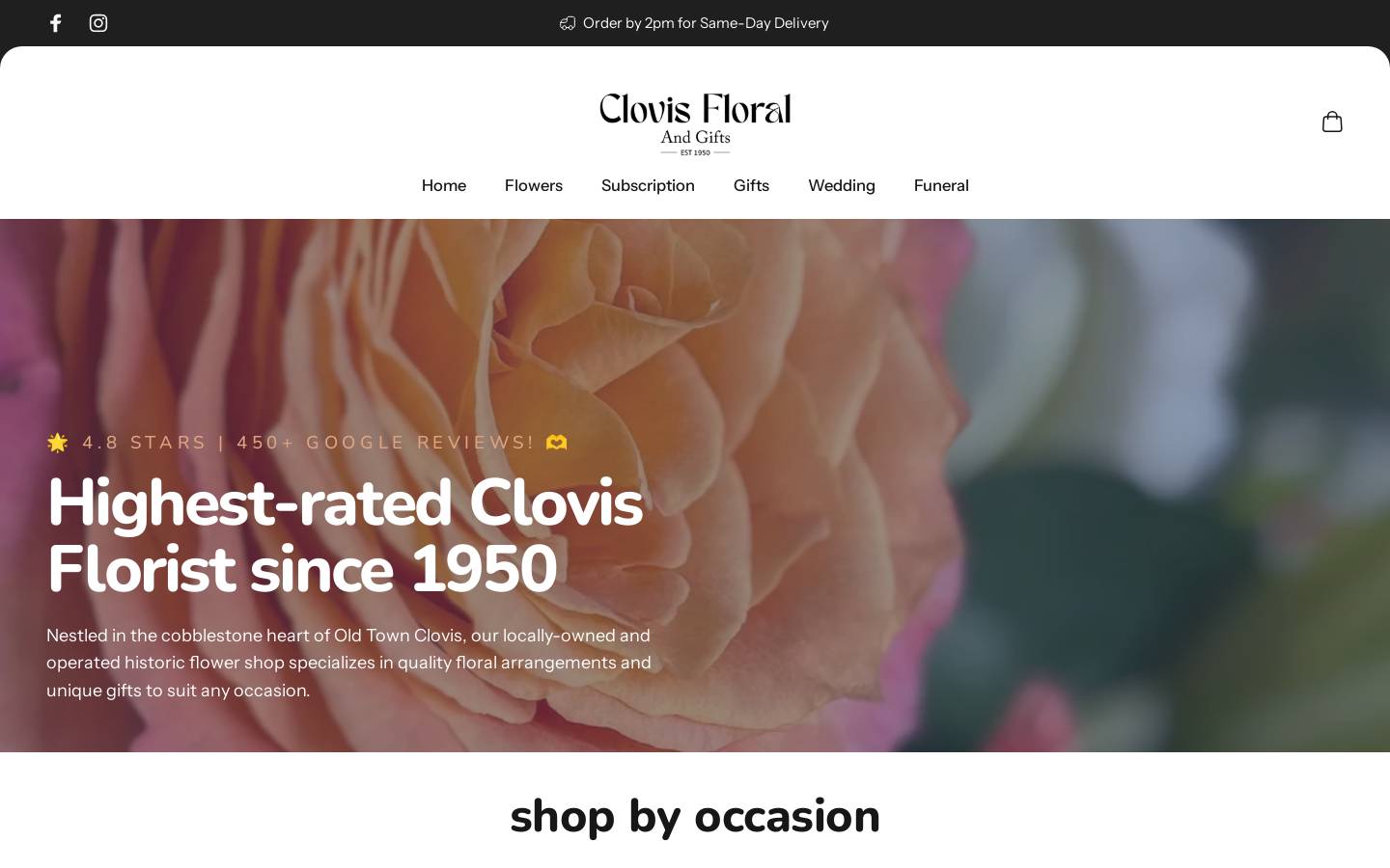 clovisfloral.com homepage screenshot