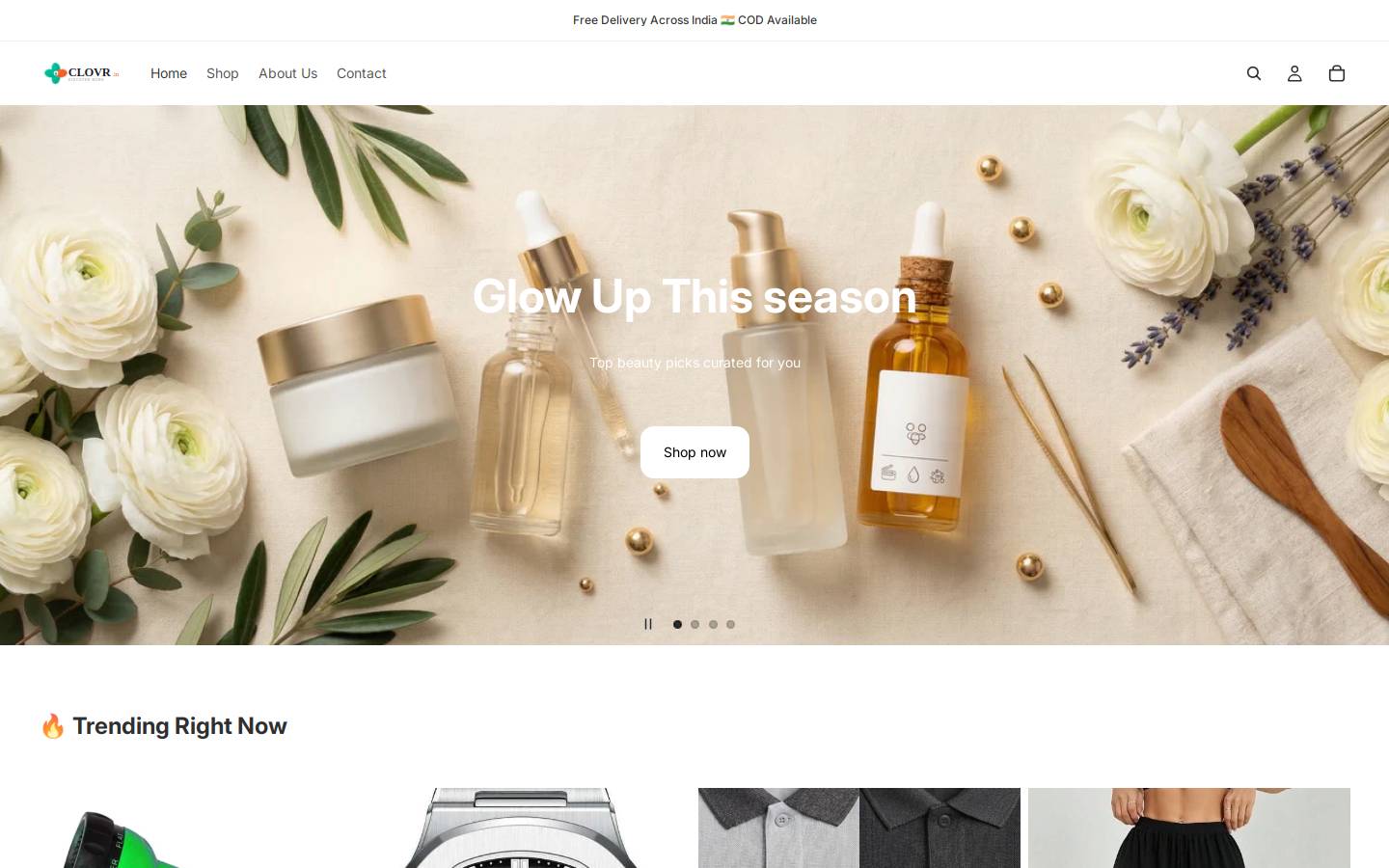 clovr.in homepage screenshot