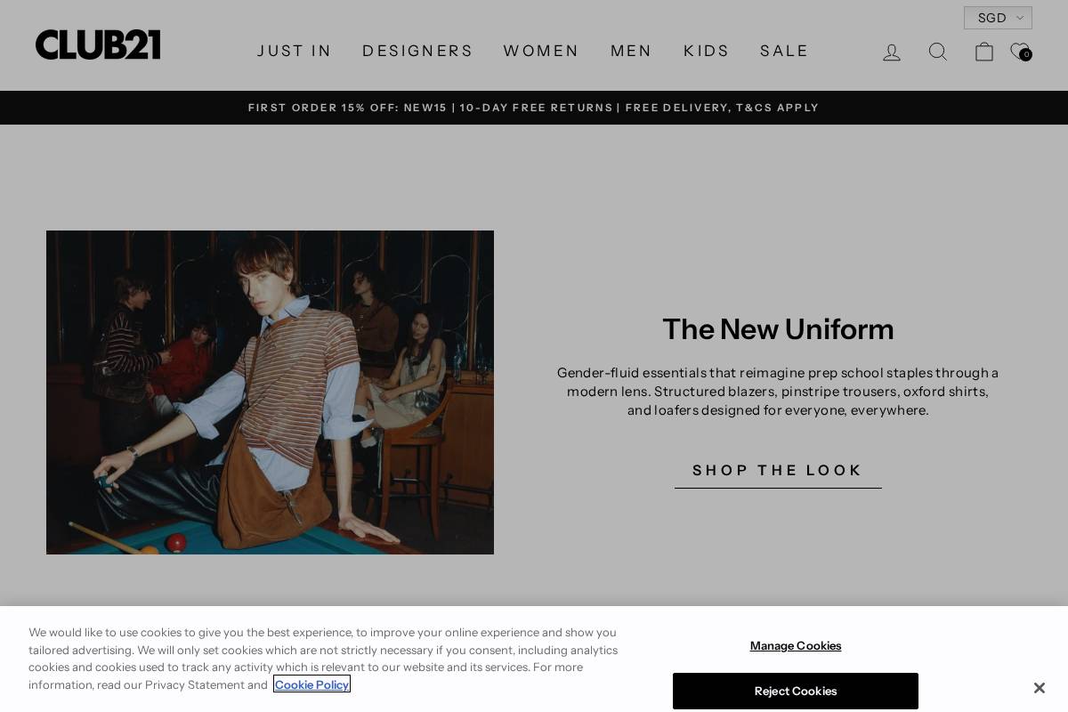 club21.com homepage screenshot