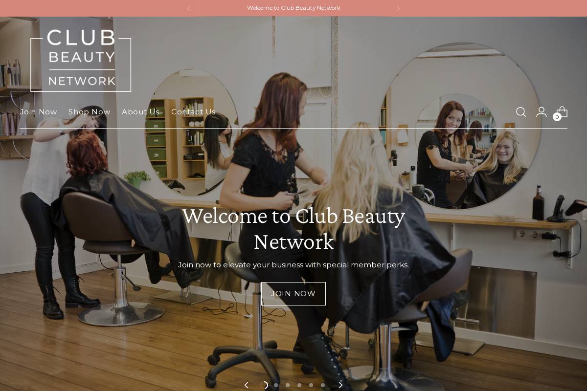 clubbeautynetwork.com homepage screenshot