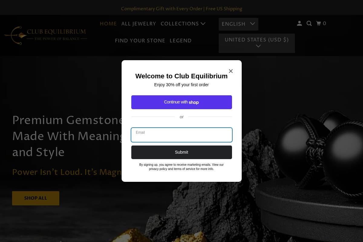 clubequilibrium.com homepage screenshot
