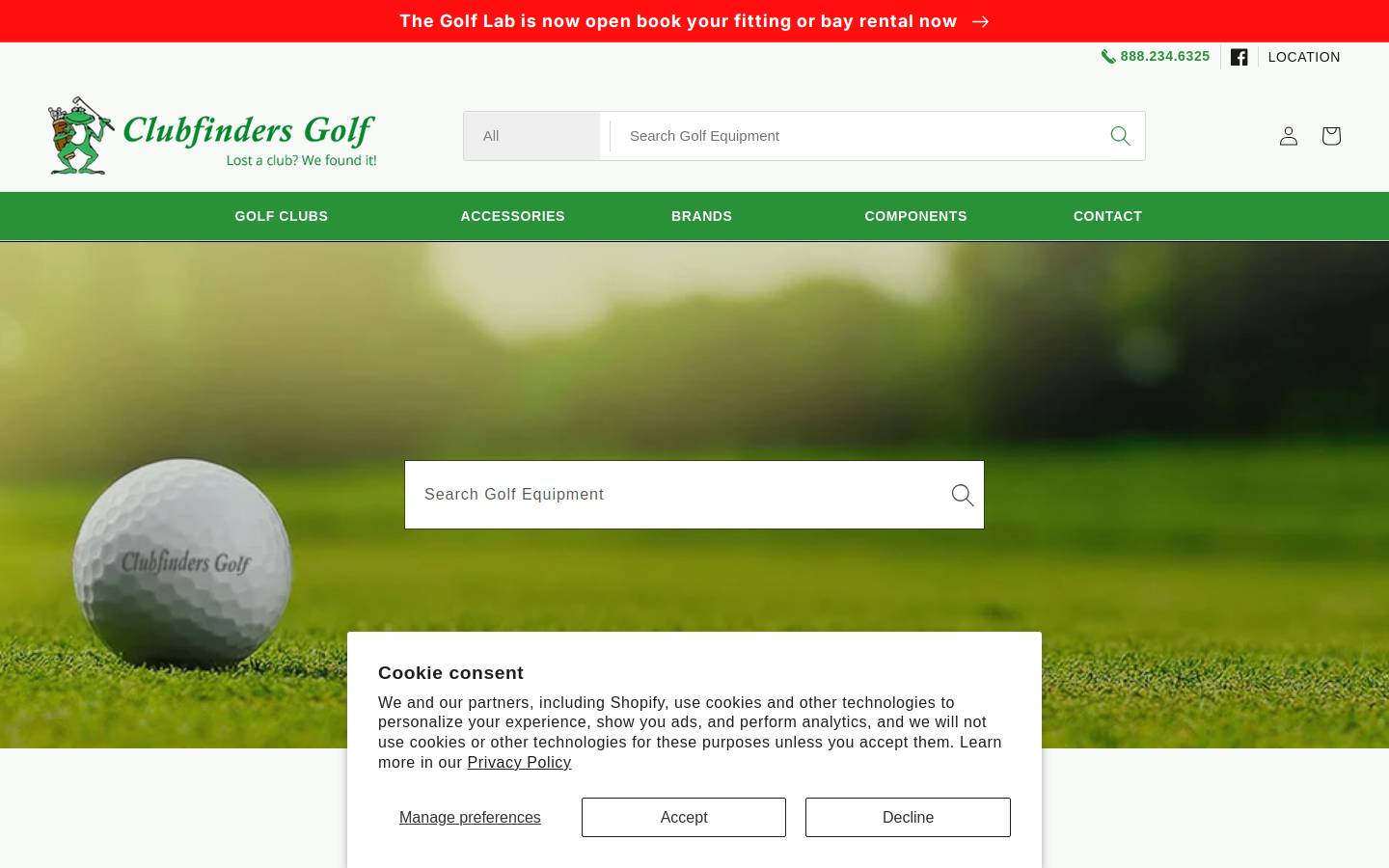 clubfindersgolf.com homepage screenshot