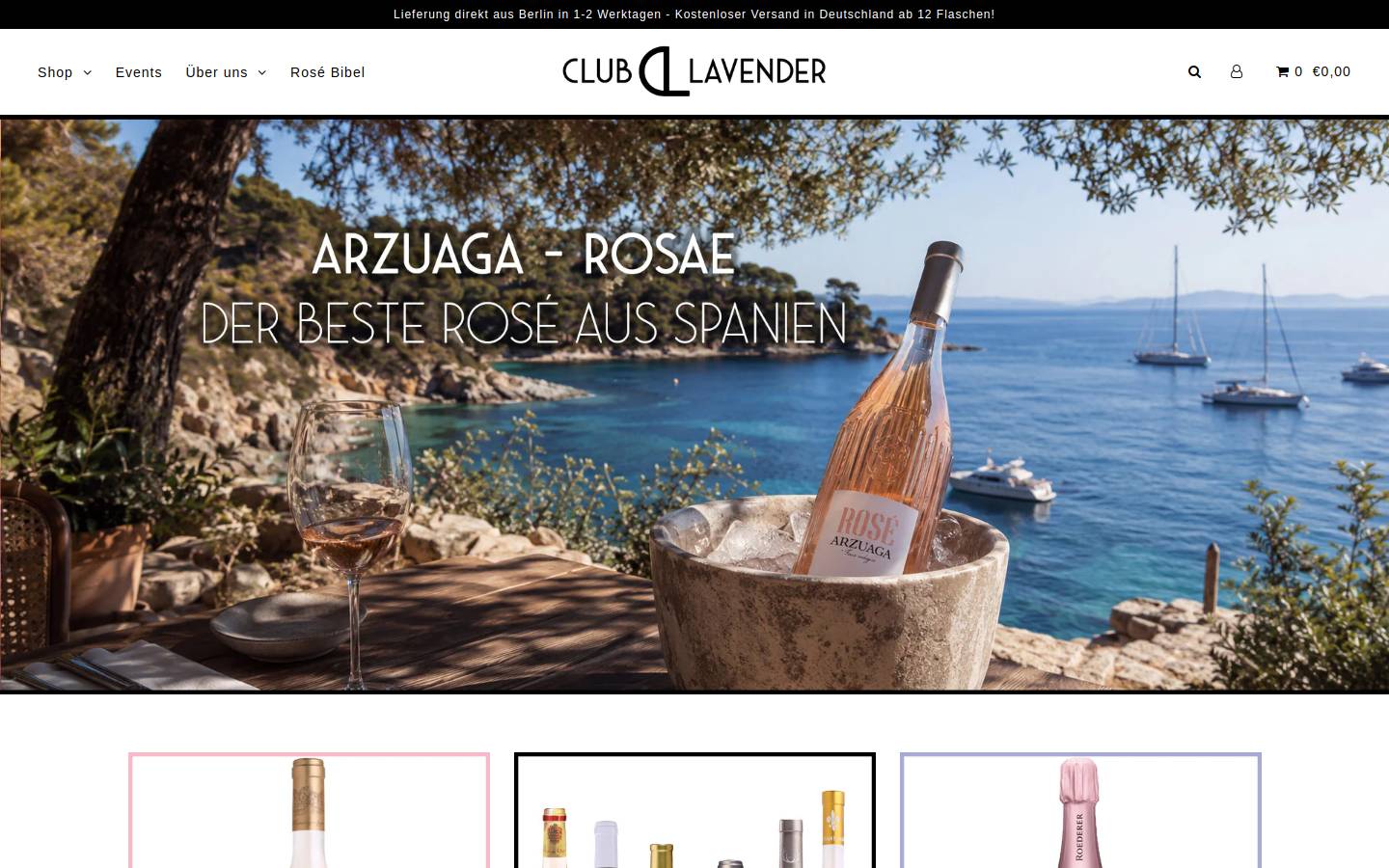 clublavender.de homepage screenshot