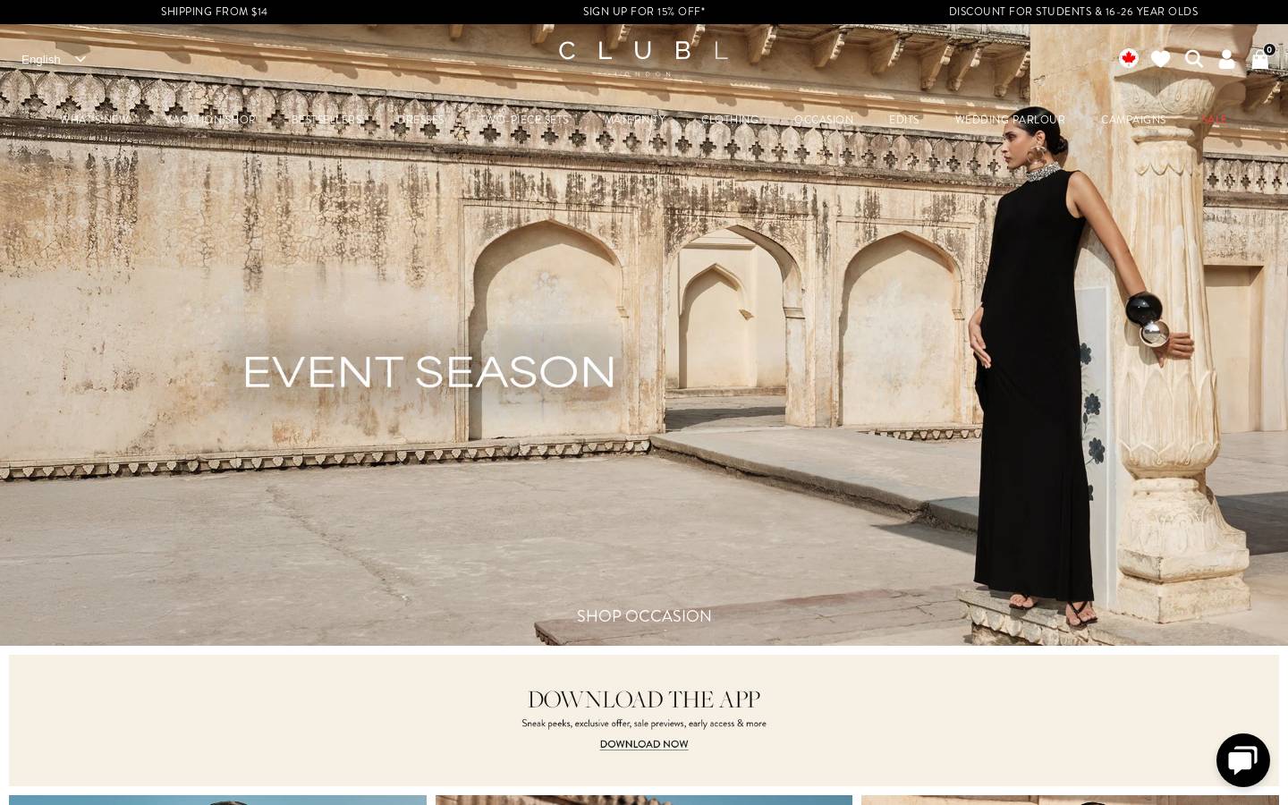Club L London homepage screenshot