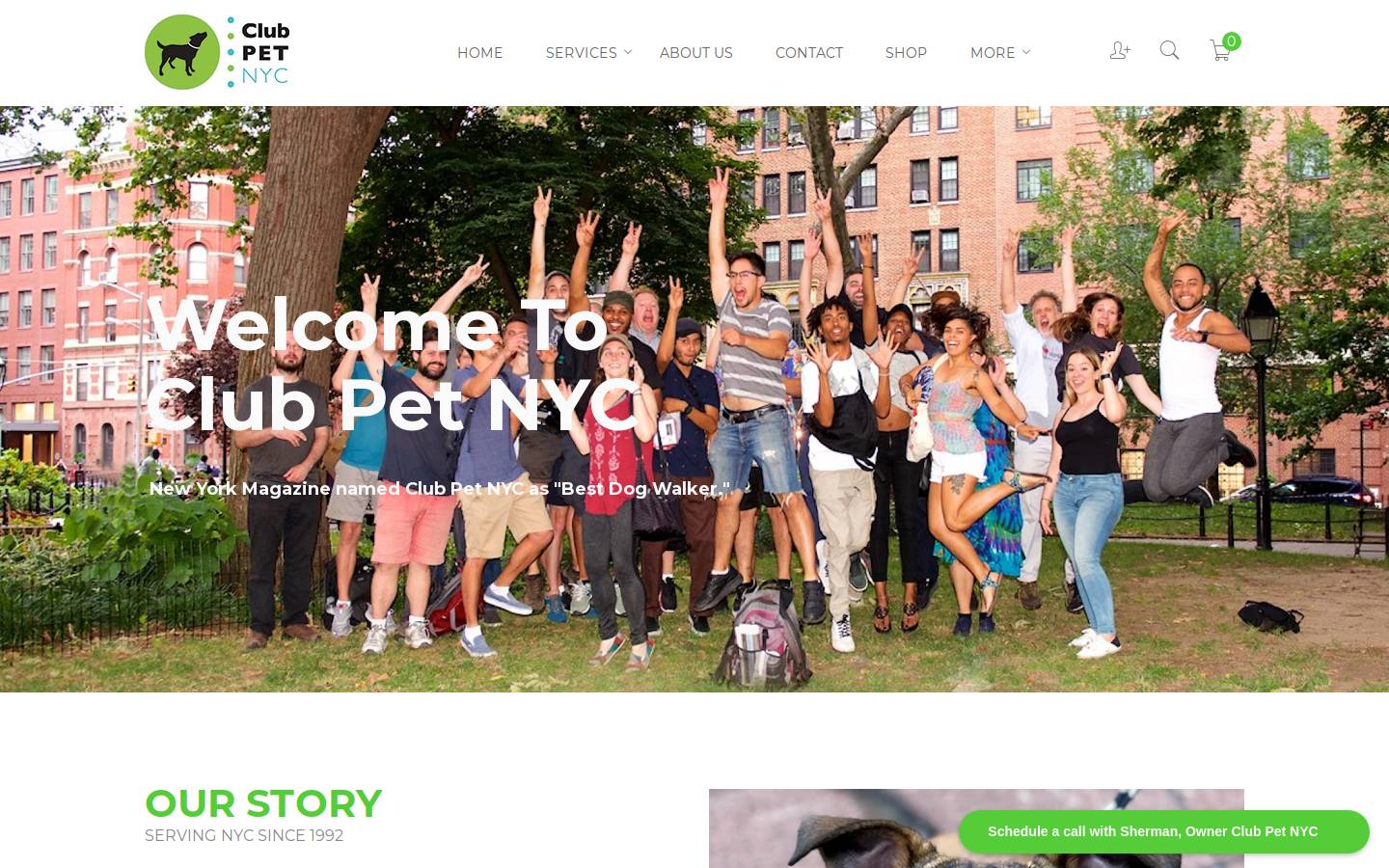clubpetnyc.com homepage screenshot