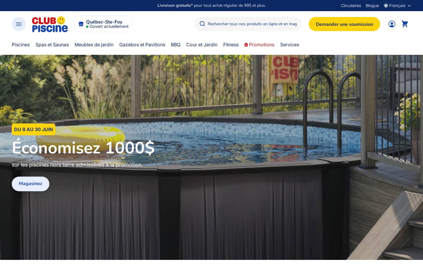 Club Piscine Super Fitness homepage screenshot