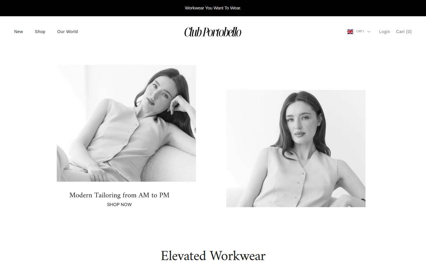clubportobello.com homepage screenshot