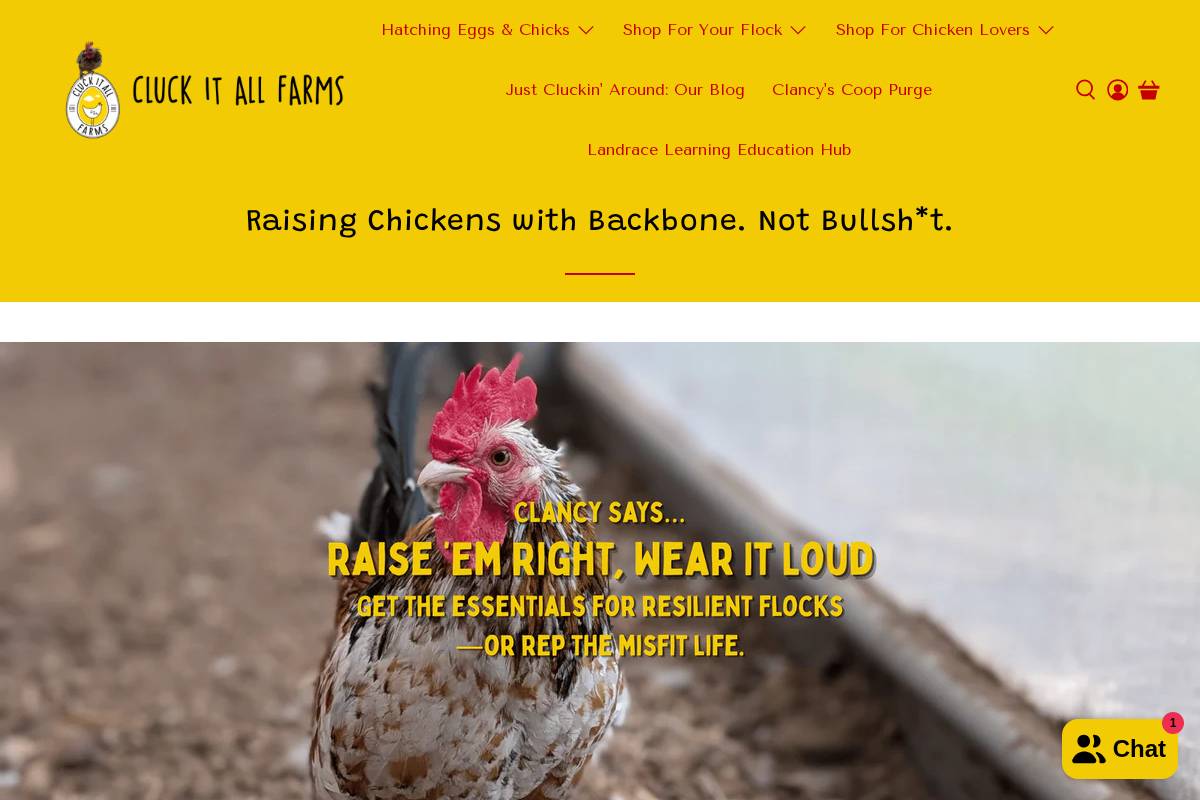 Cluckitallfarms homepage screenshot