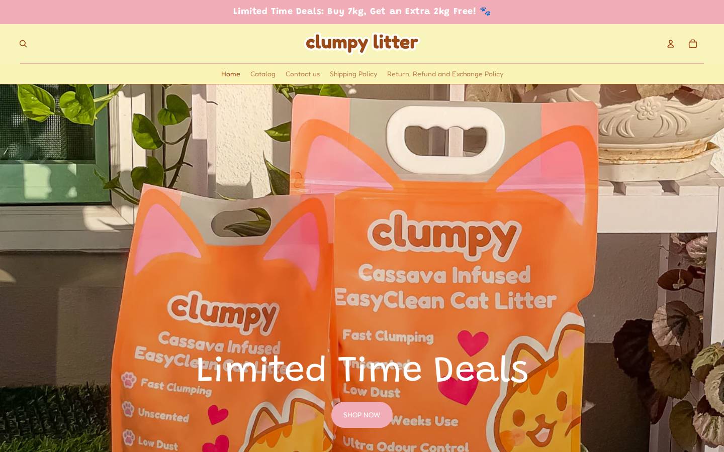 clumpylitter.com homepage screenshot