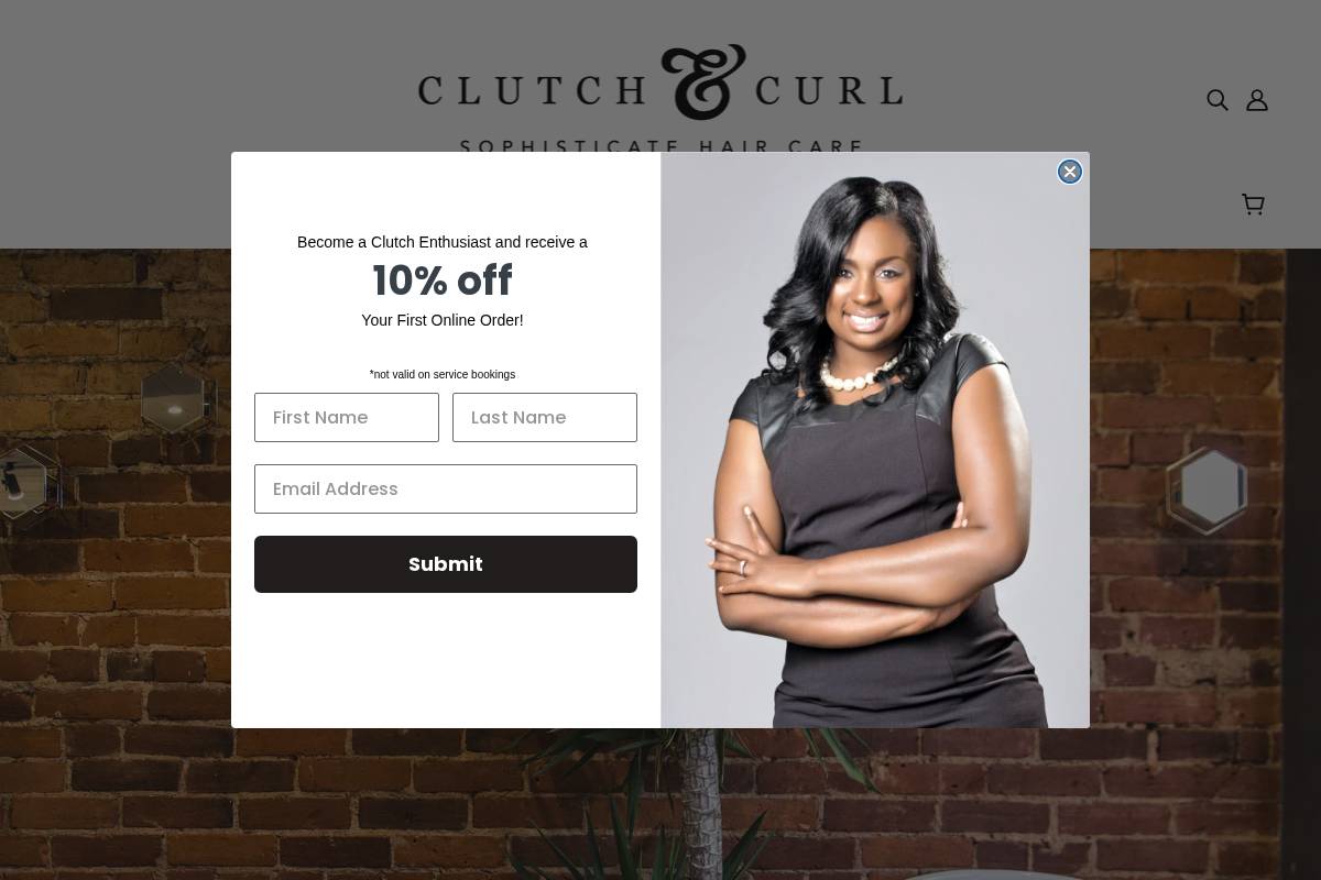 clutchandcurl.com homepage screenshot