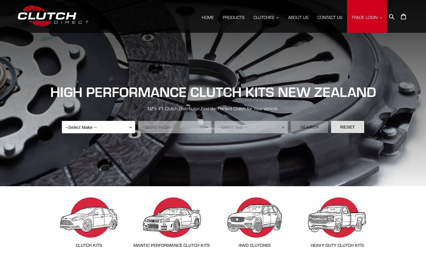 clutchdirect.co.nz homepage screenshot