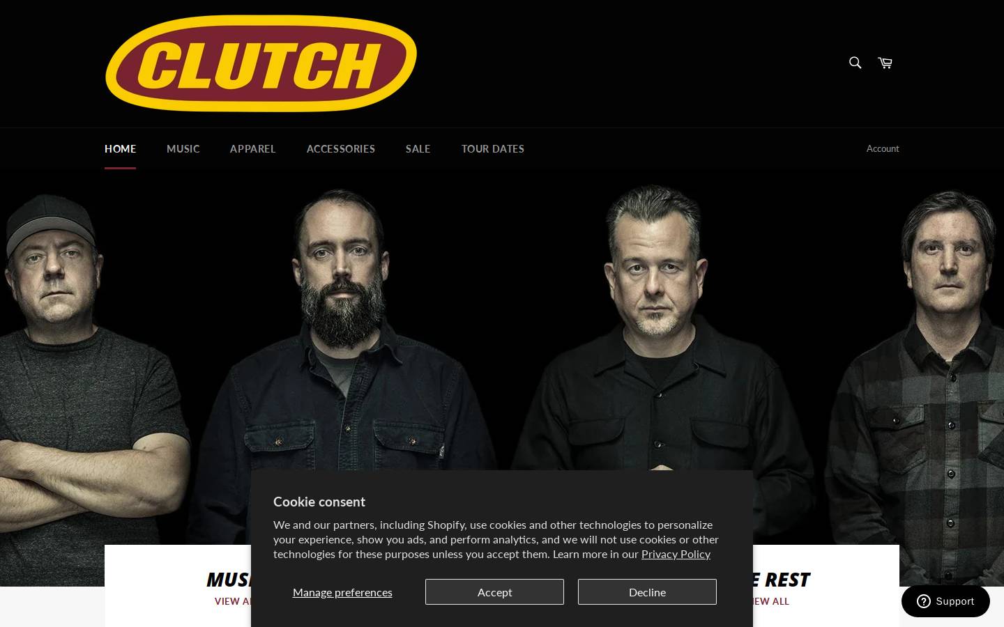 clutchmerch.com homepage screenshot