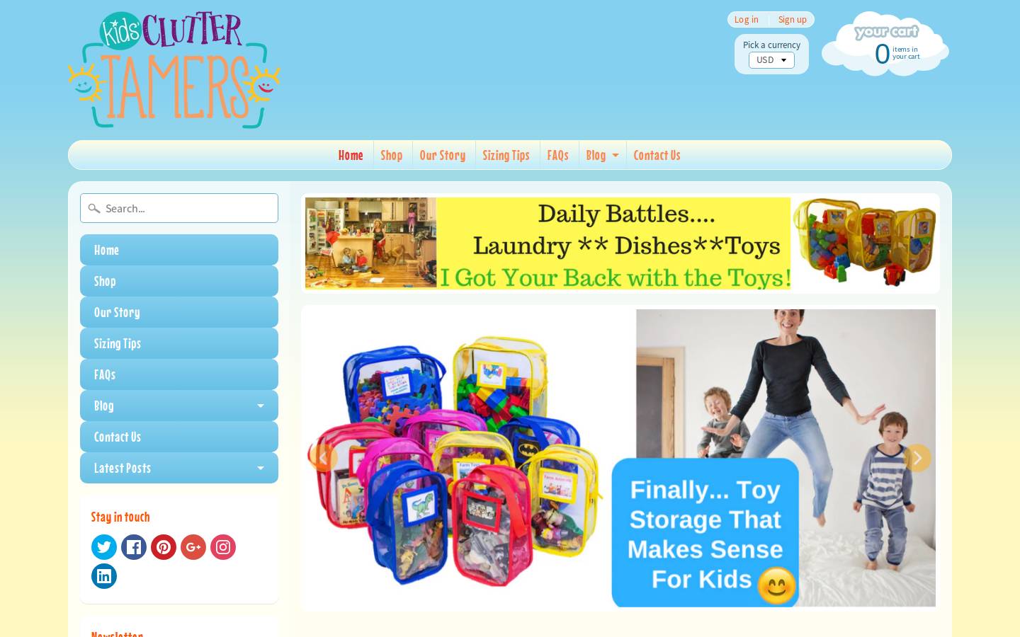 cluttertamers.com homepage screenshot