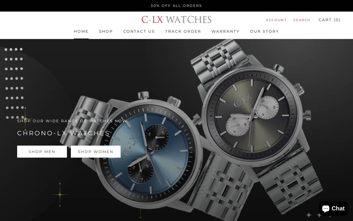 clxwatches.com homepage screenshot