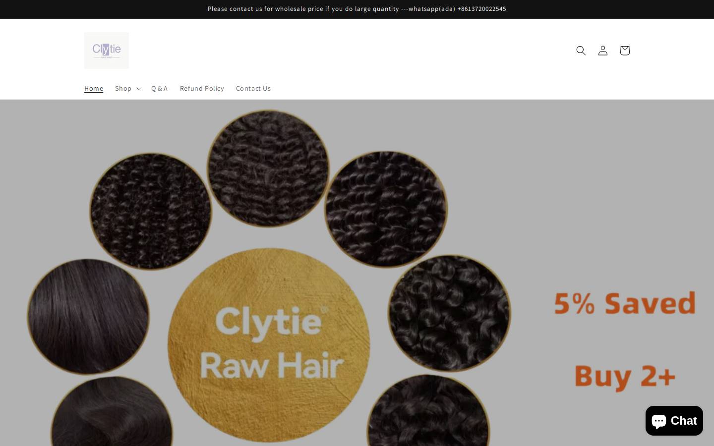 clytiehair.com homepage screenshot