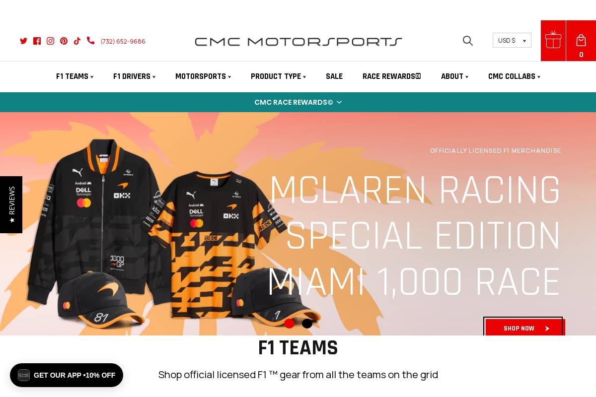 CMC Motorsports homepage screenshot