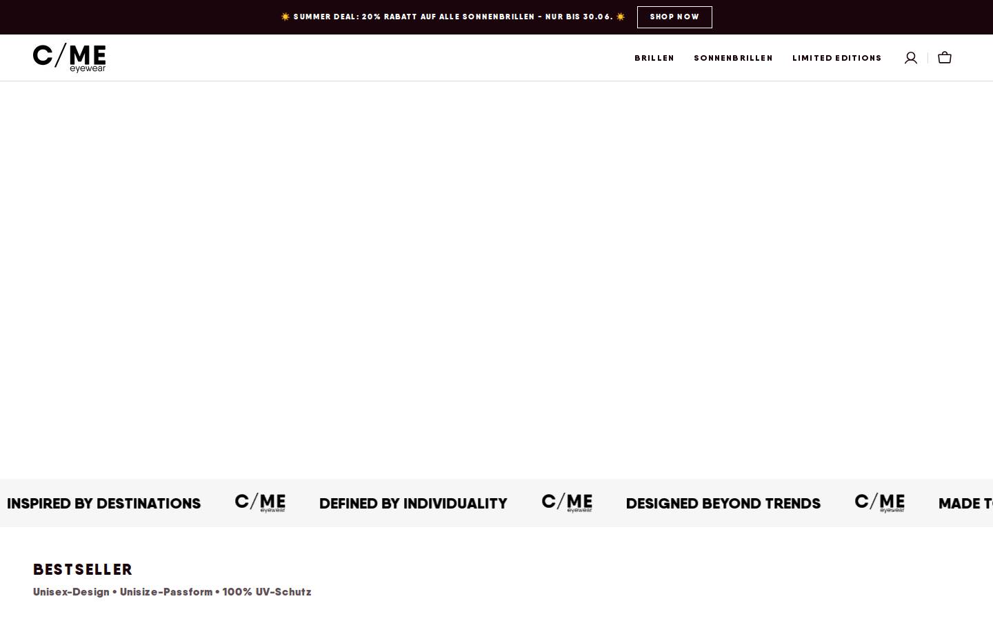 cme-eyewear.com homepage screenshot