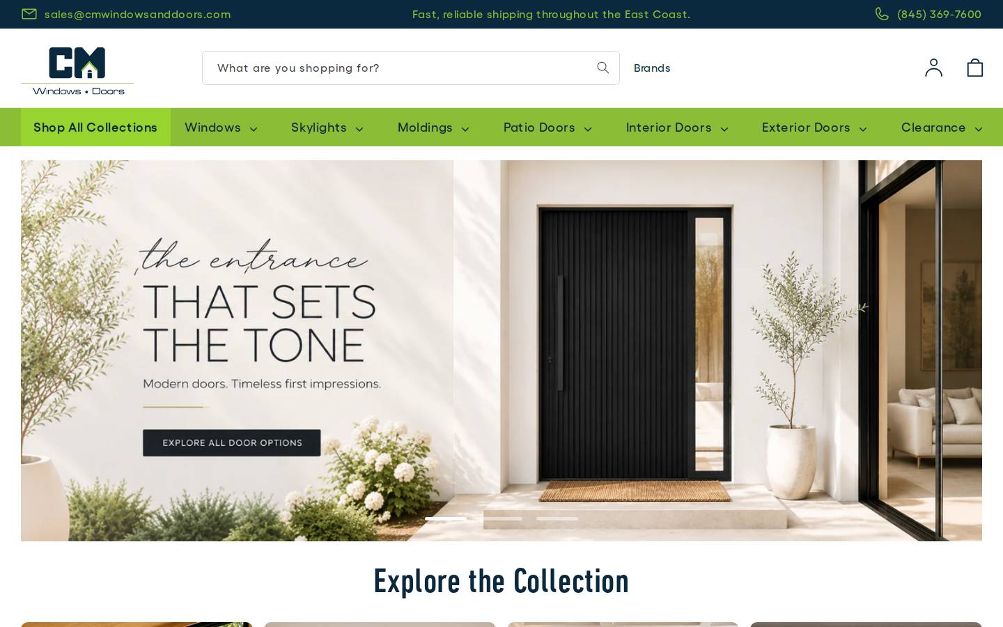 cmwindowsanddoors.com homepage screenshot