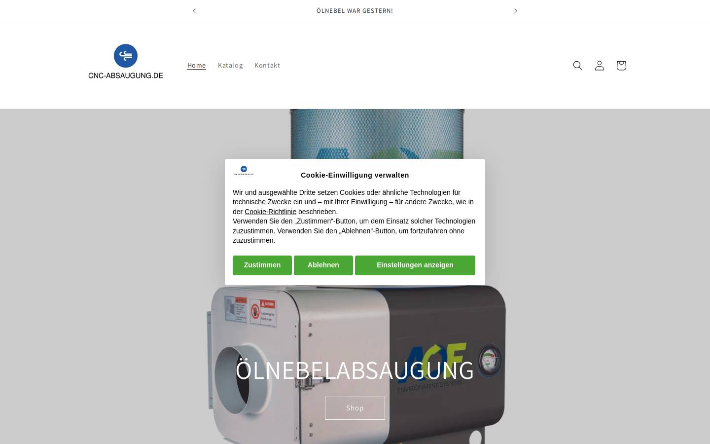 cnc-absaugung.de homepage screenshot