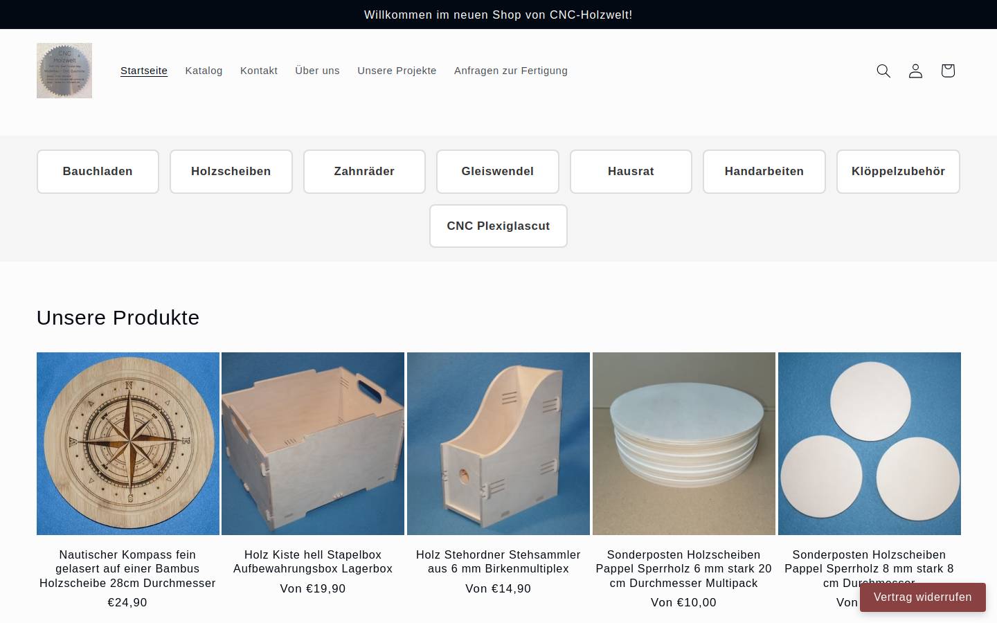 cnc-holzwelt.de homepage screenshot