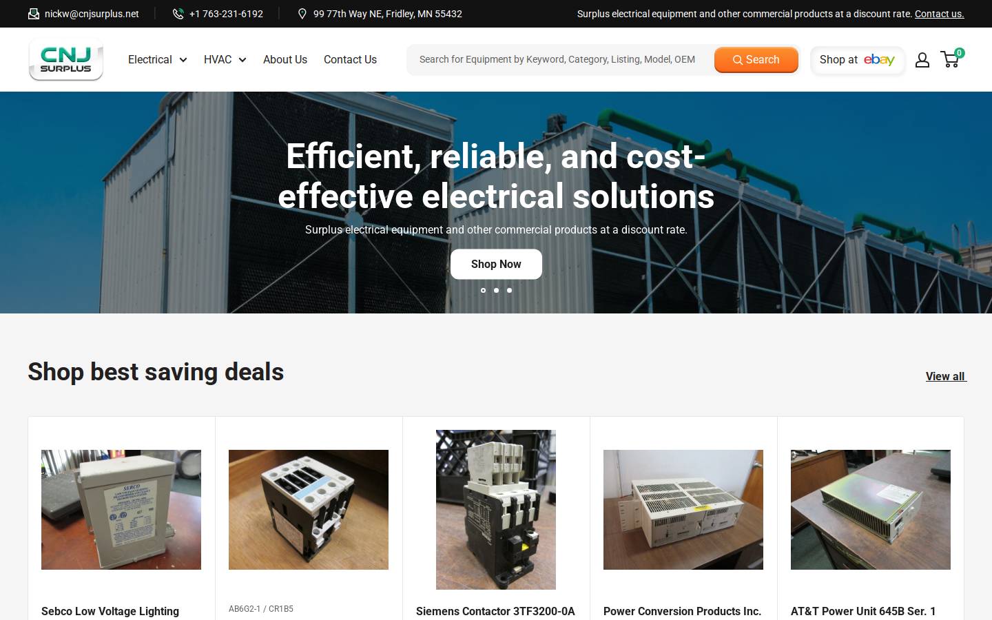 cnjsurplus.net homepage screenshot