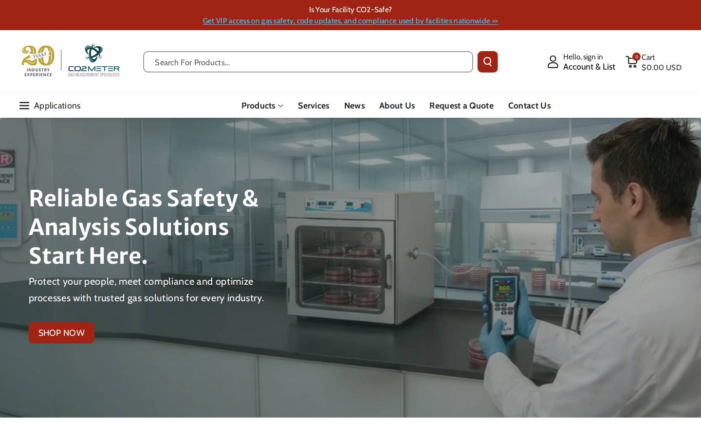 CO2Meter.com homepage screenshot