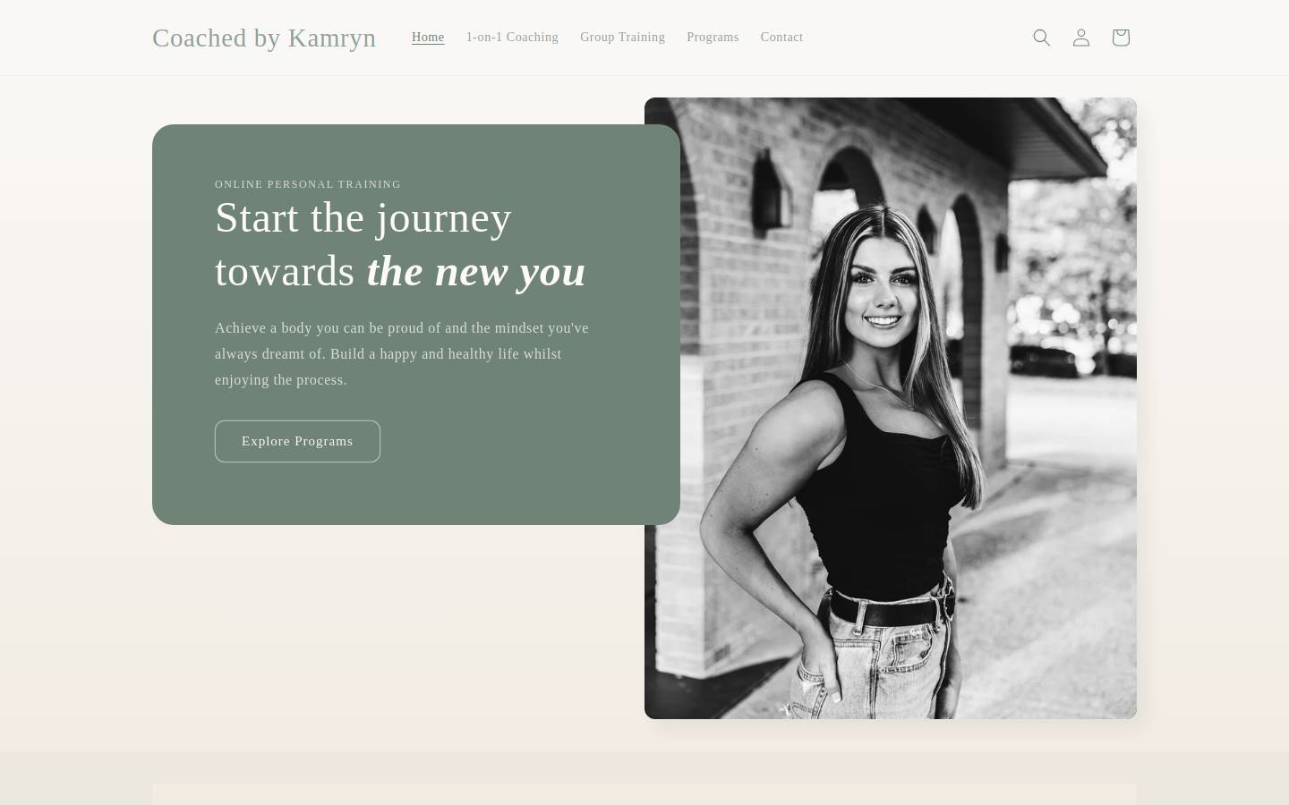 coachedbykamryn.com homepage screenshot