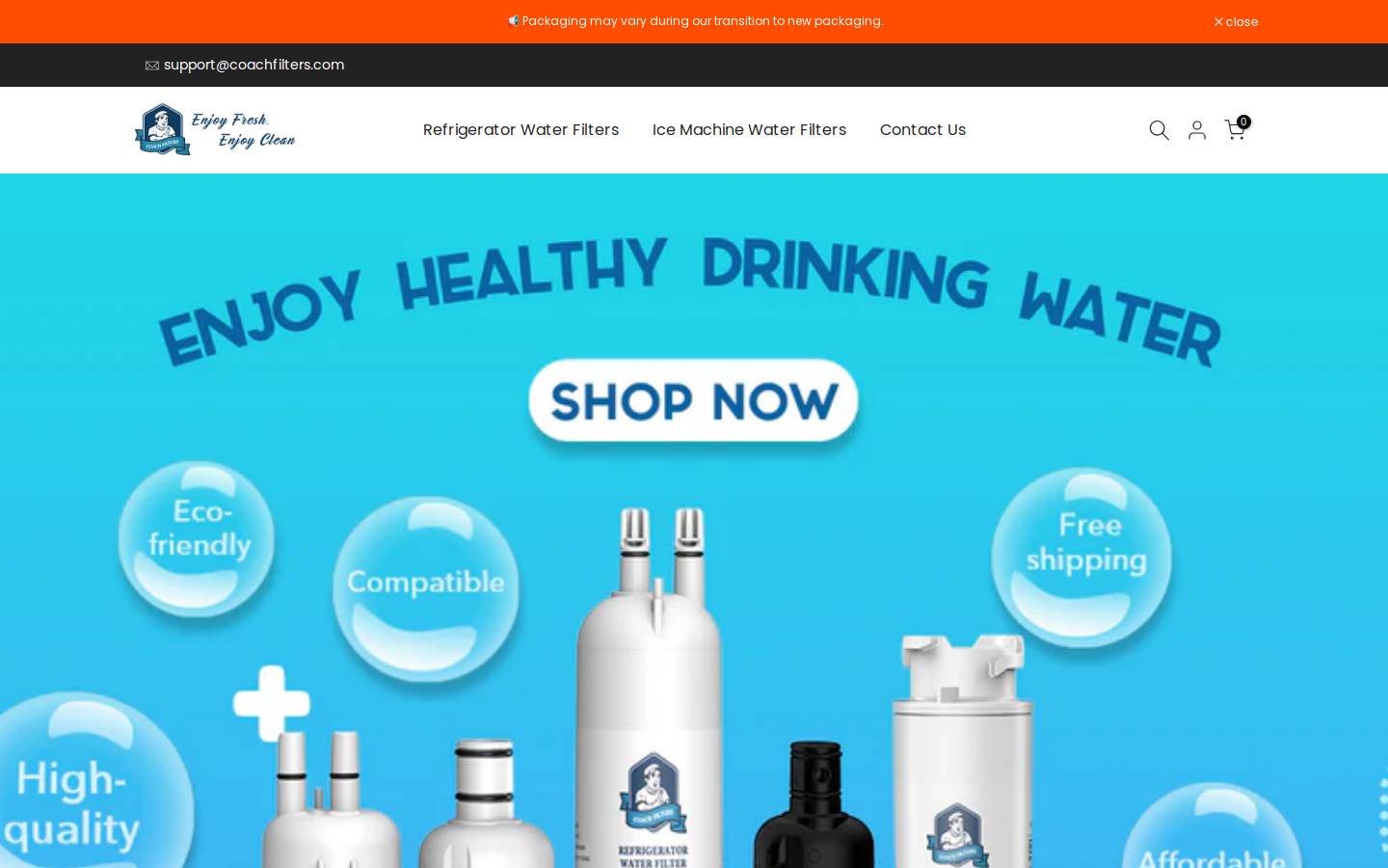 Coachfilters homepage screenshot