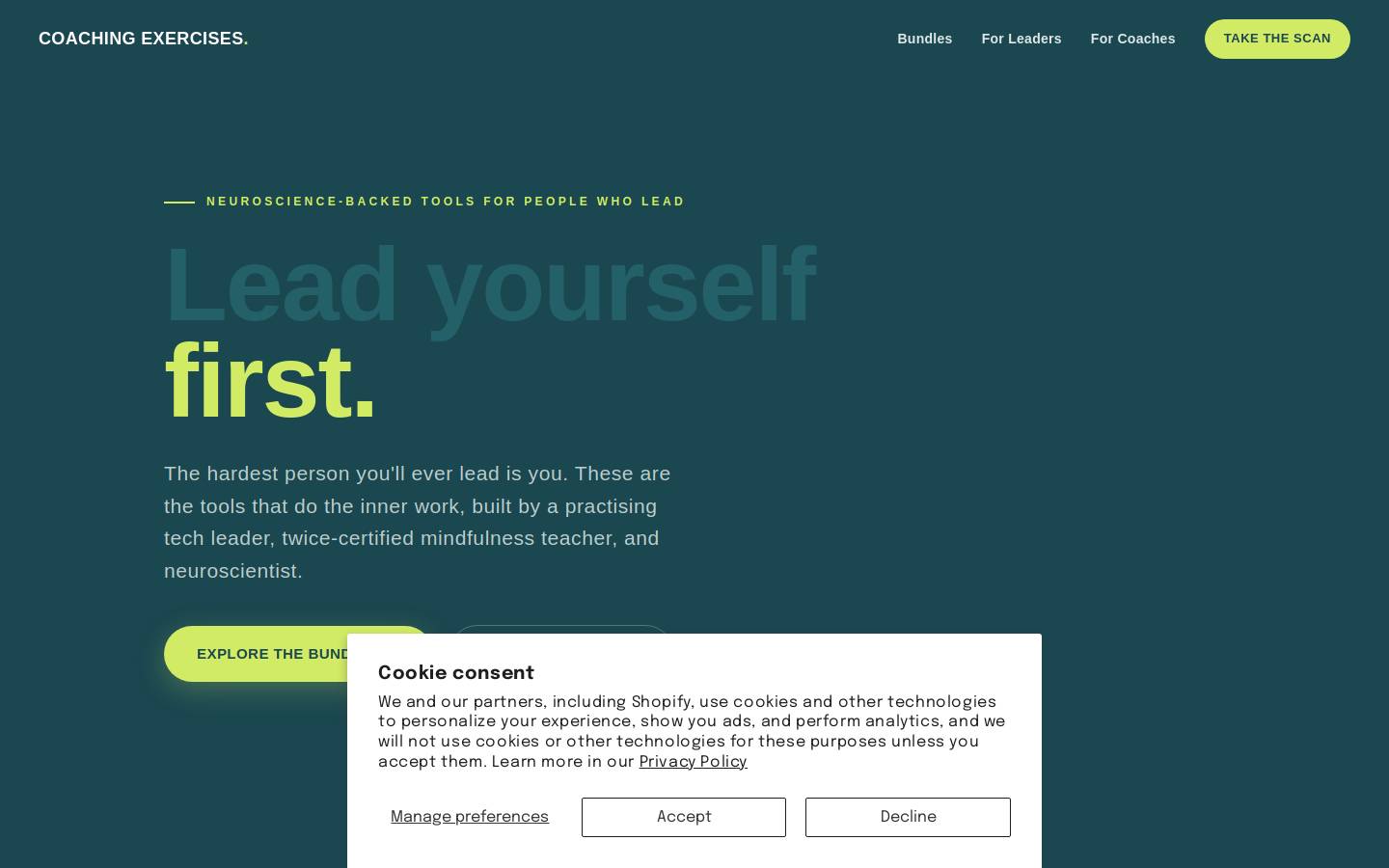 coachingexercises.com homepage screenshot