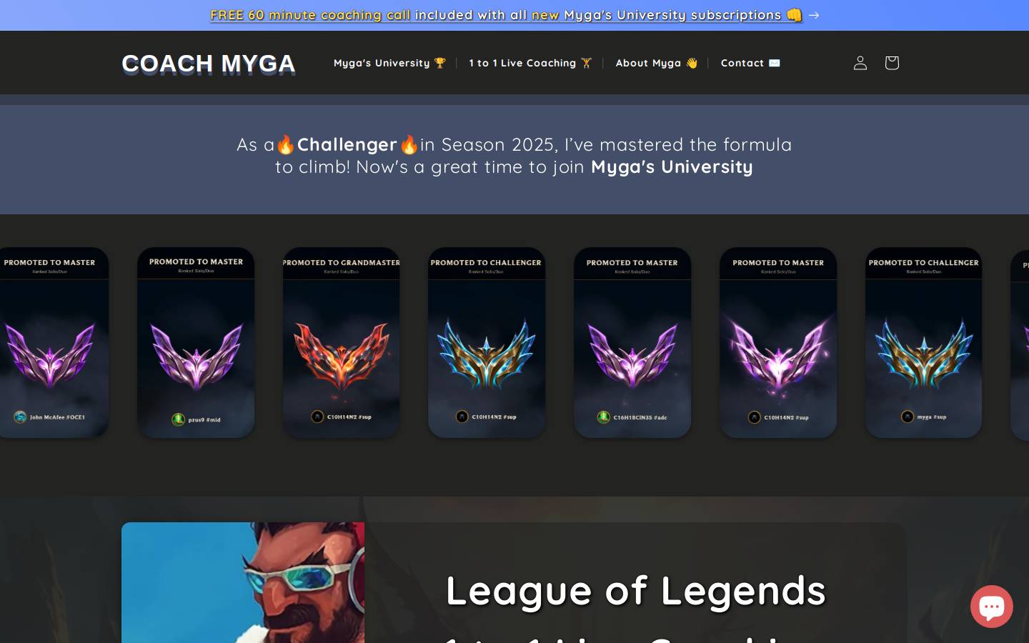 coachmyga.com homepage screenshot