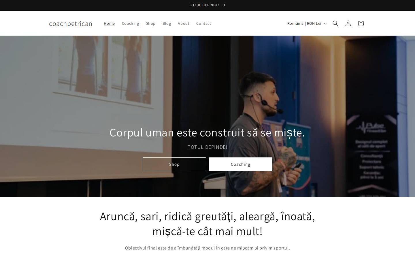 coachpetrican.ro homepage screenshot
