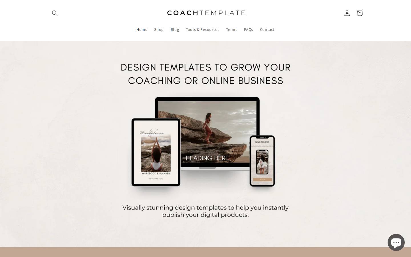 coachtemplate.com homepage screenshot