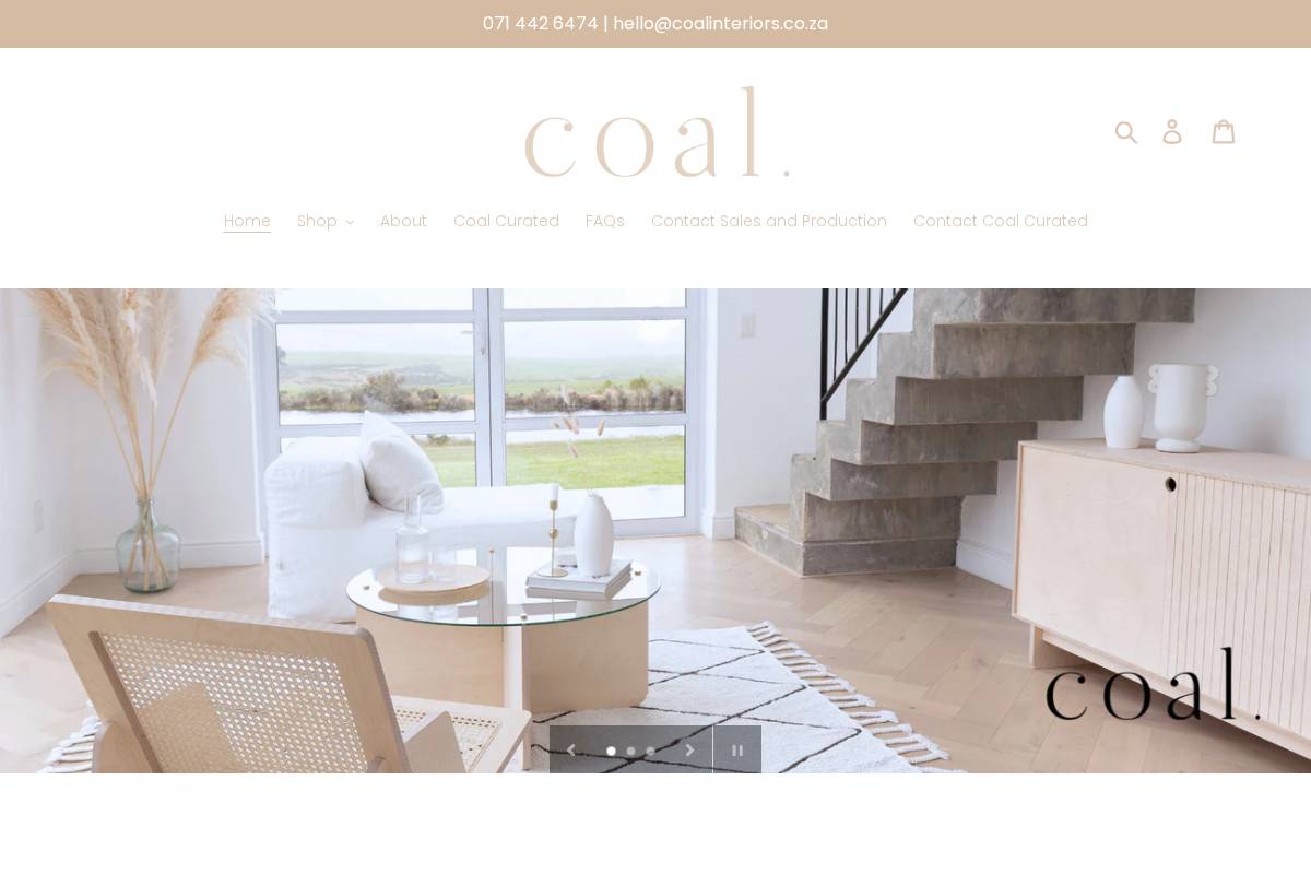 coalinteriors.co.za homepage screenshot