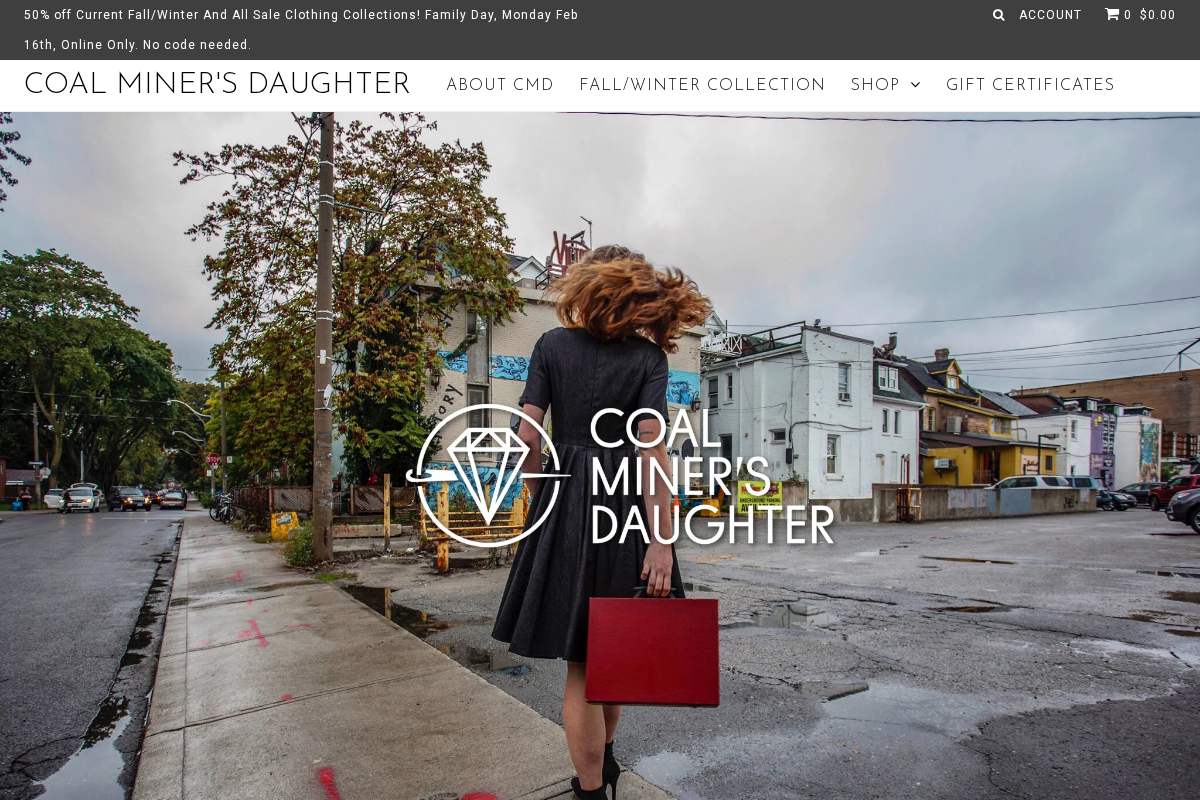 Coal Miner's Daughter homepage screenshot