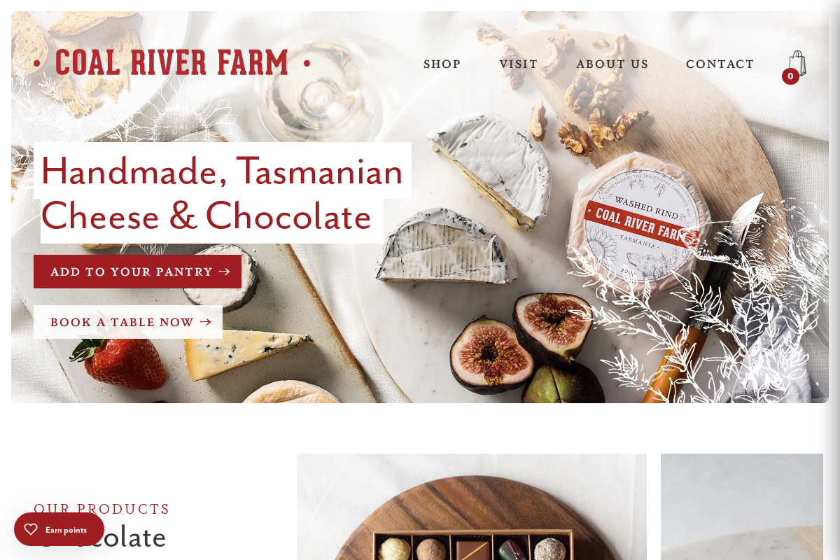 Coal River Farm homepage screenshot