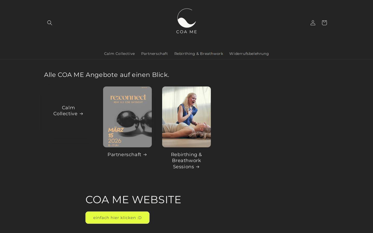 coame.shop homepage screenshot