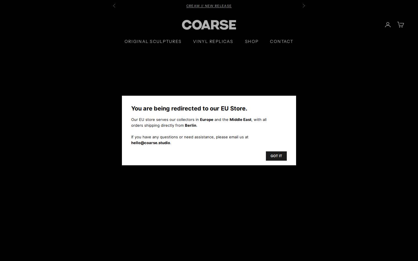 coarse.gallery homepage screenshot