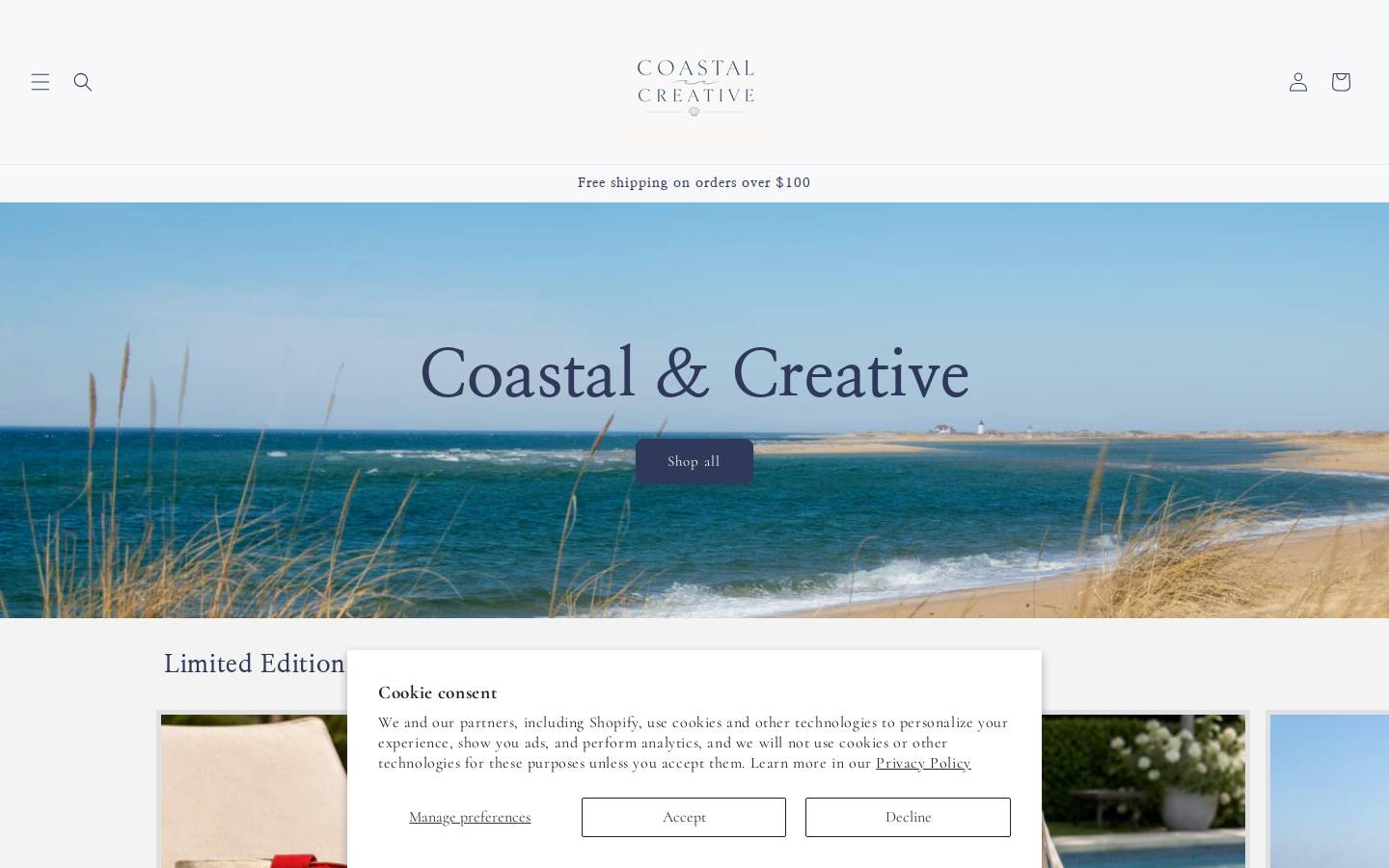 coastalandcreative.com homepage screenshot