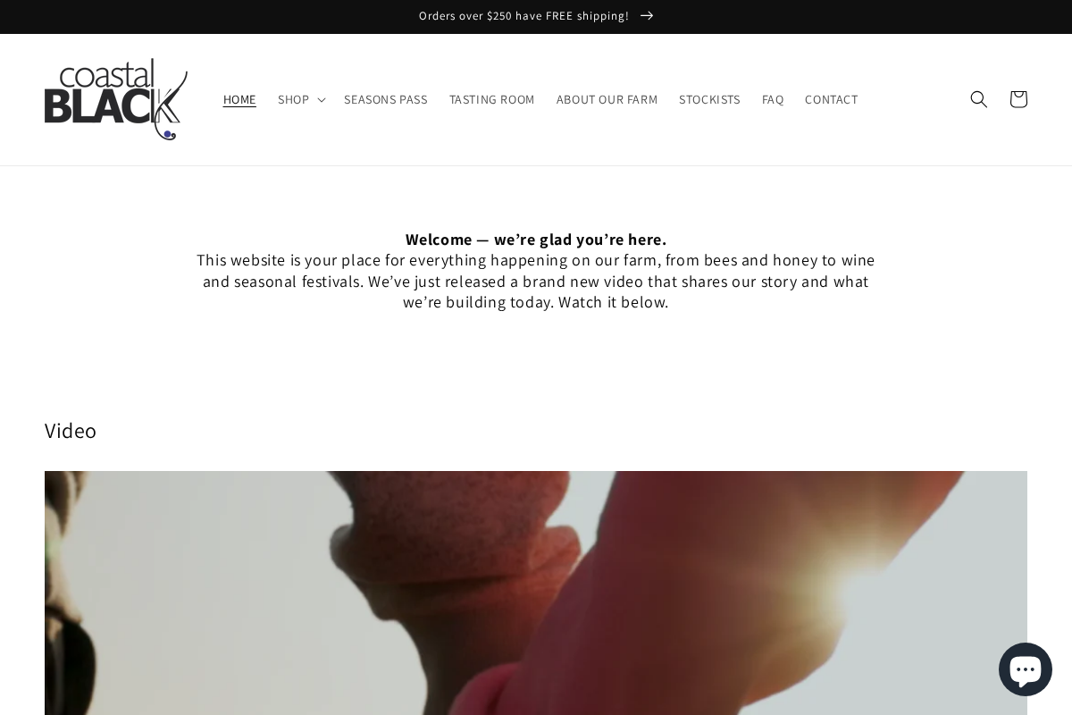 Coastal Black homepage screenshot