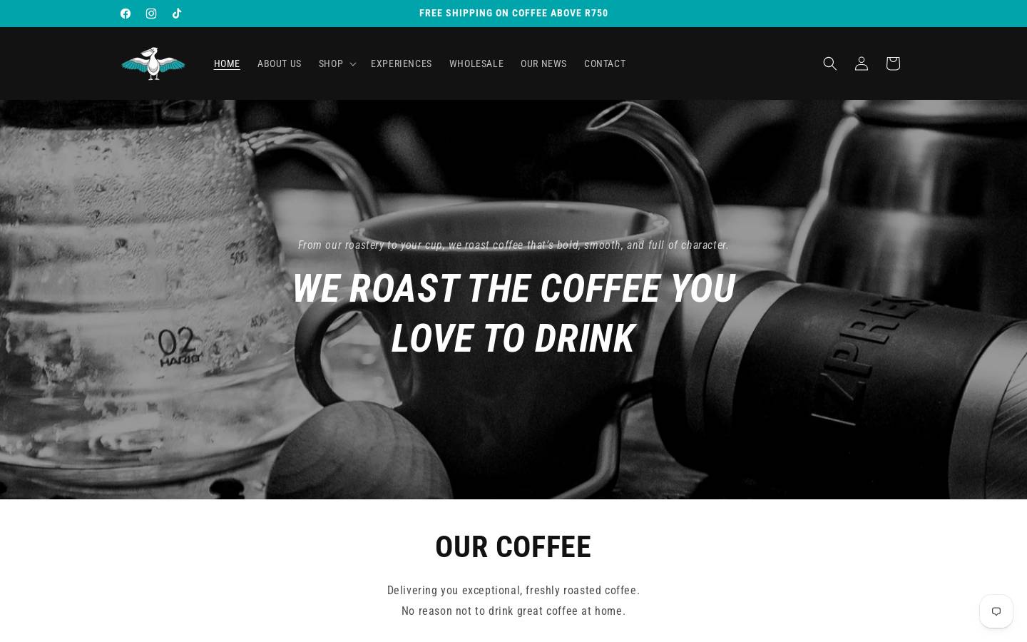 coastalcoffeeroasters.co.za homepage screenshot