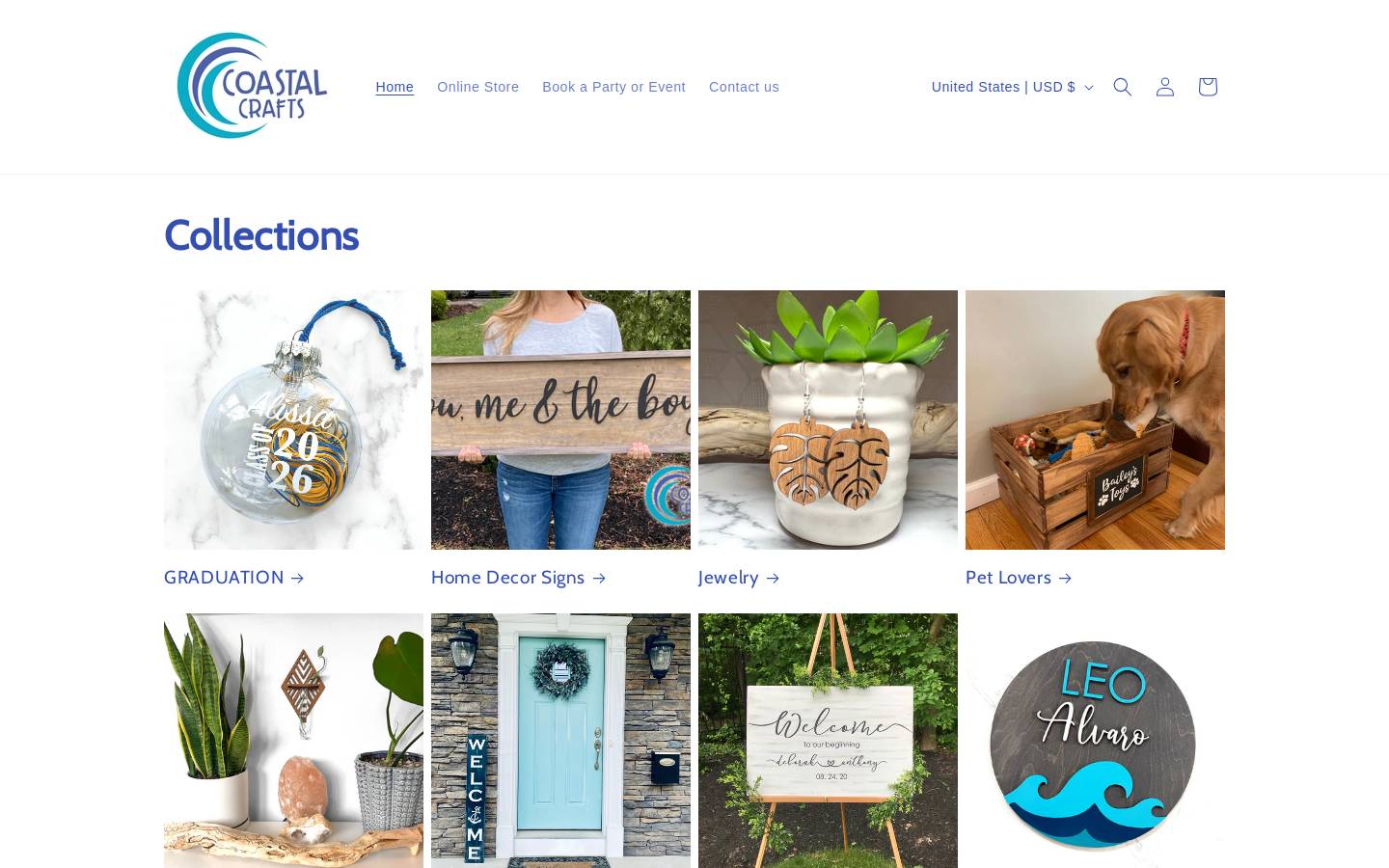 coastalcraftsnj.com homepage screenshot